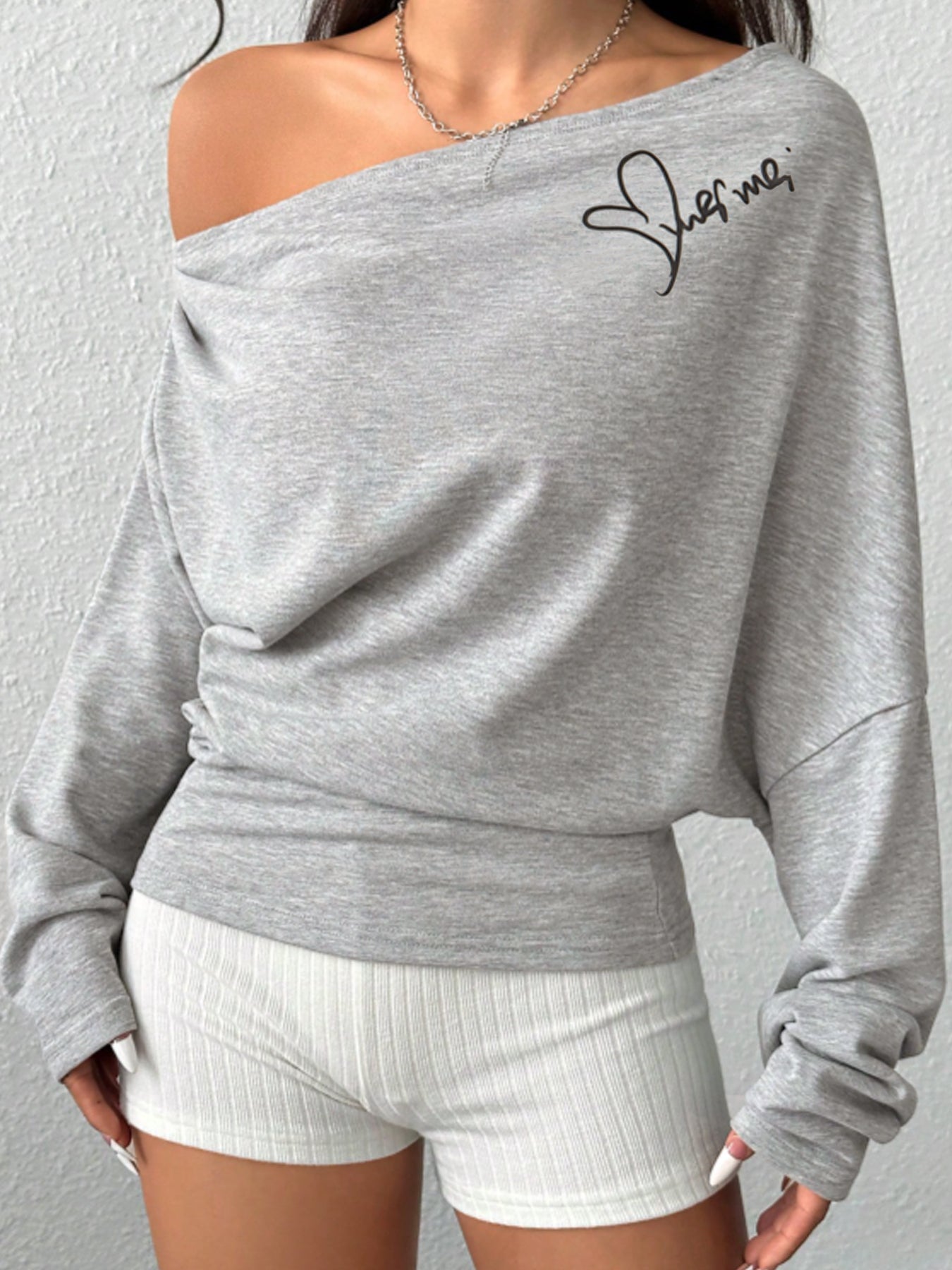 Y2K Letter Graphic Print Long Sleeve Tee - Streetwear Crew Neck Top for Women & Girls