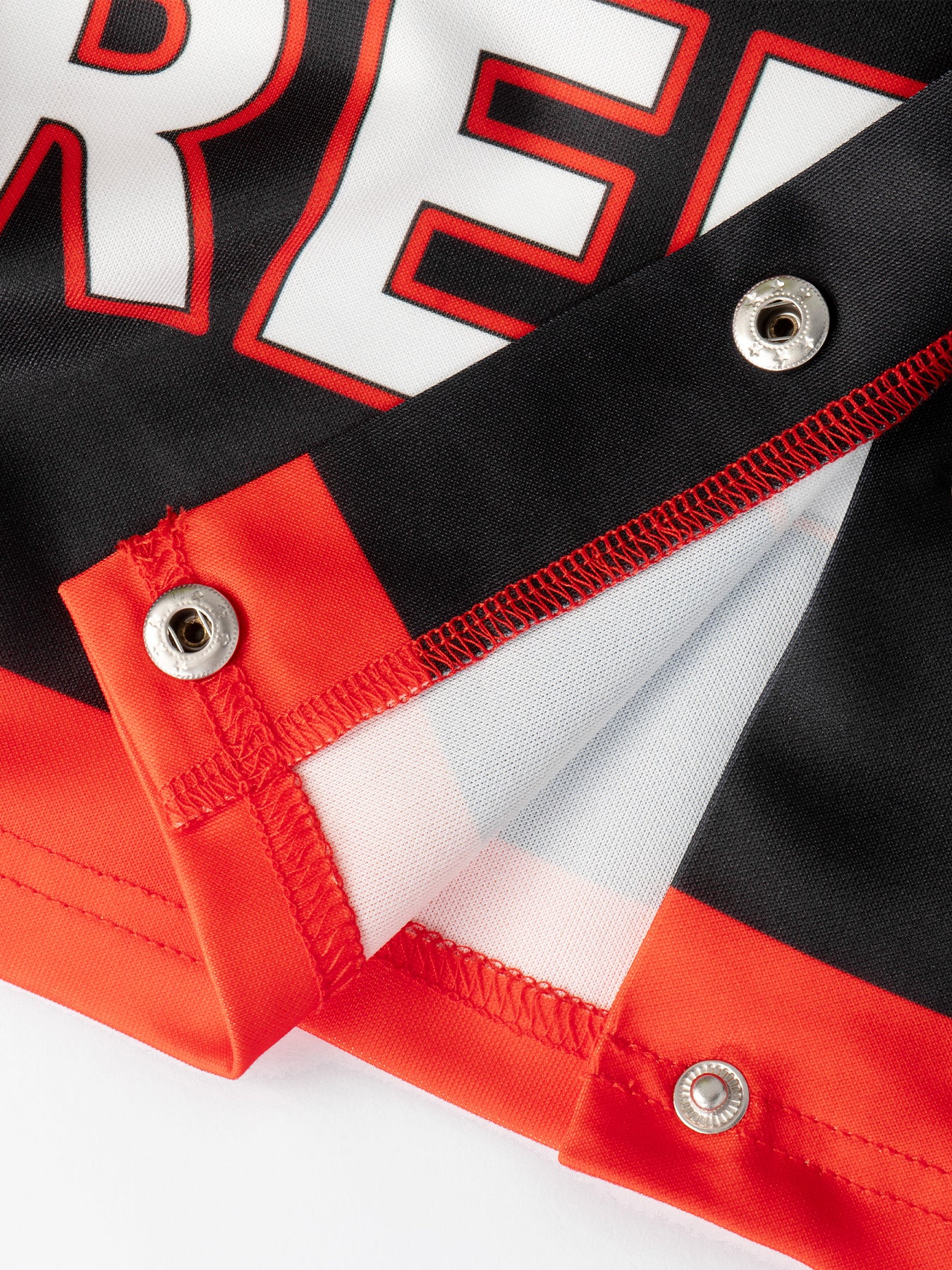 Y2K Digital Print Motocross Jacket - Cropped Streetwear Jacket w/ Distressed Letter Sleeves