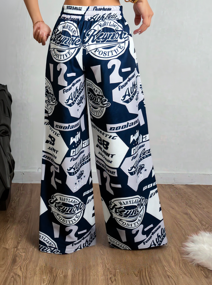 Y2K Digital Print Joggers - Adjustable Drawstring Cargo Sweatpants for Streetwear
